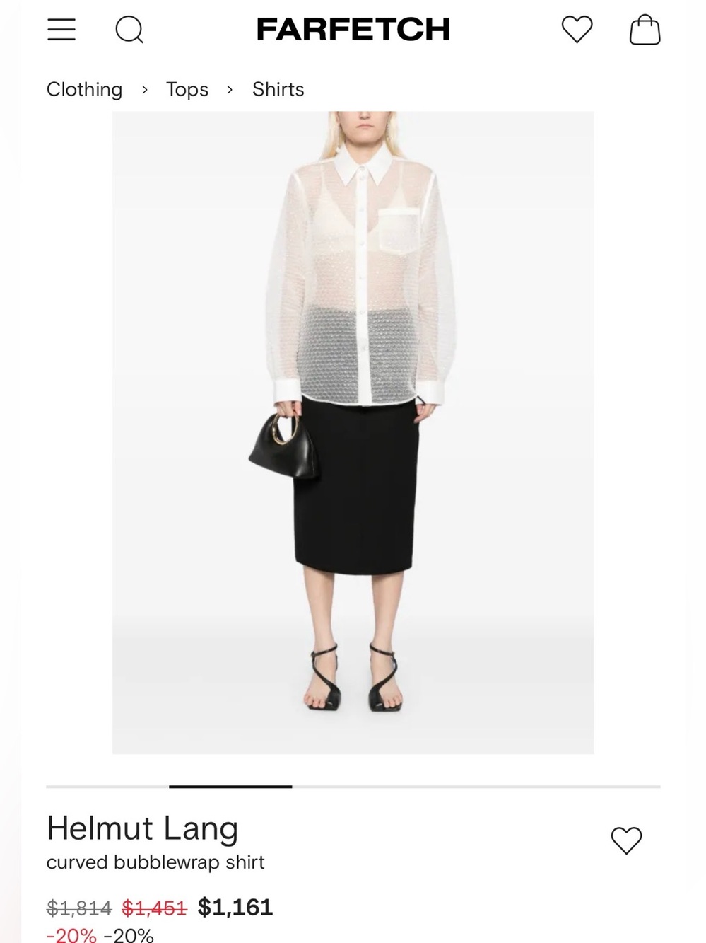 Helmut Lang White Sheer Bubble-Texture Button-Up Shirt